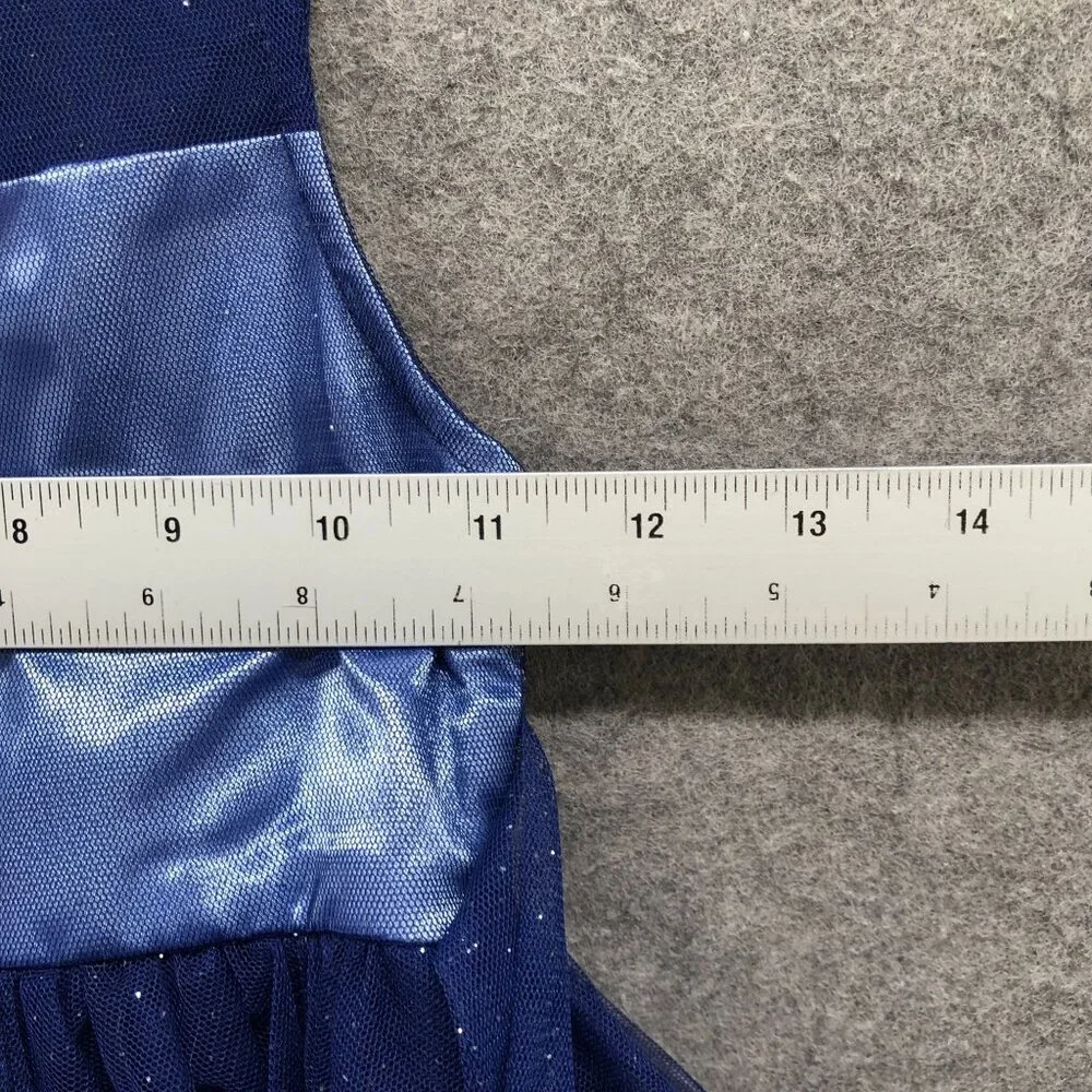 Jona Michelle Party Dress Girls 4T‎ Blue Sequin Sleeveless Tulle Sparkly